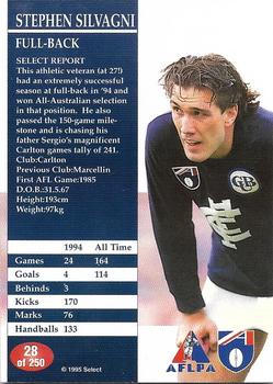 1995 Select AFL #28 Stephen Silvagni Back